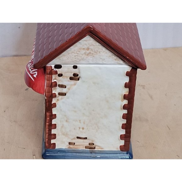 Vintage Mrs Fields Cookie Jar Storefront 3D Ceramic Rubber Seal on Lid 7.75x7x5 - Picture 9 of 11